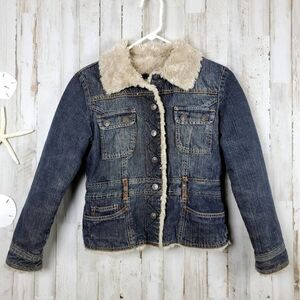 Arizona Jeans Fur Lined Denim Jacket Medium